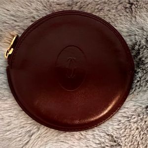Cartier Coin Case Purse leather Bordeaux